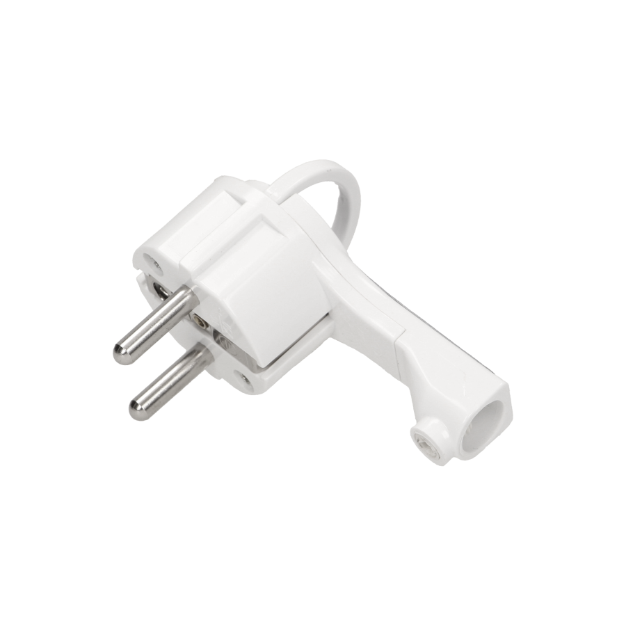 Flat plug with handle, white