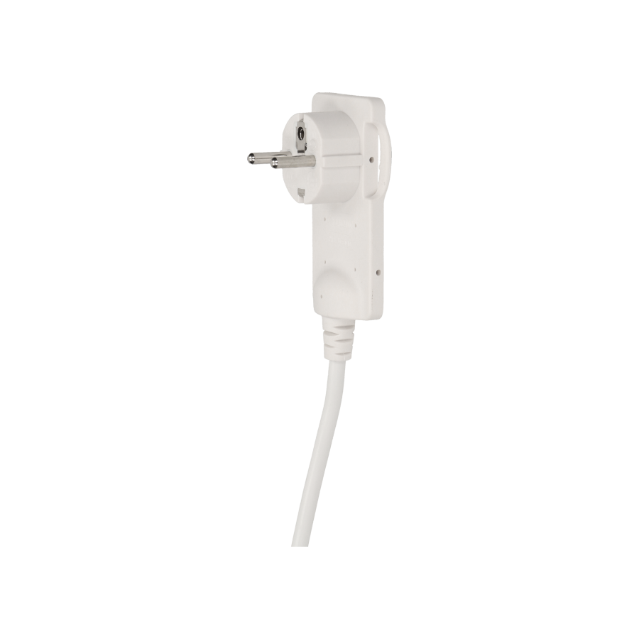 Flat plug with handle and cable, white