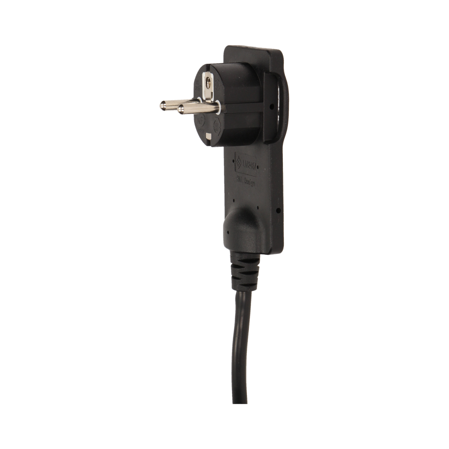 Flat plug with handle and cable, black