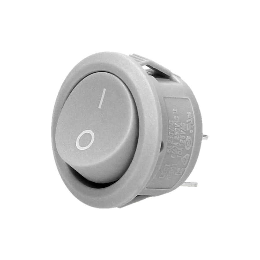 Rocker switch, round, grey