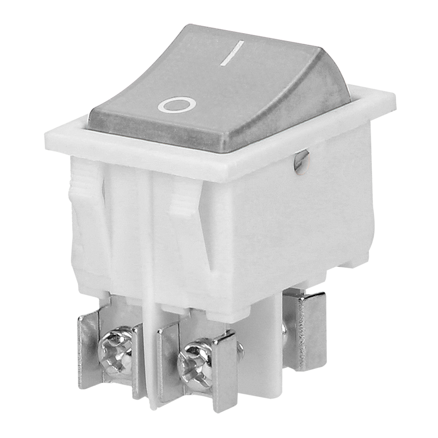 Illuminated rocker switch, transparent push button, white housing