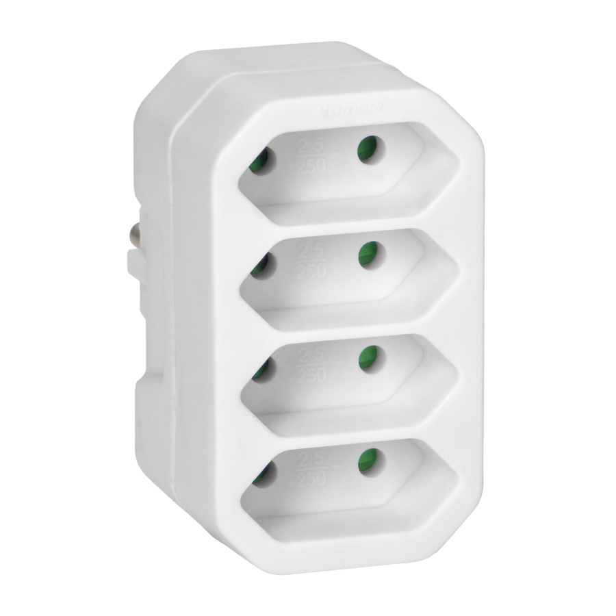 Socket splitter 4x2P euro, white