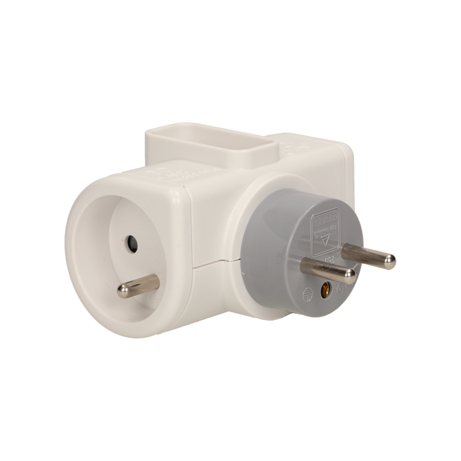 Rotating, triple socket outlet