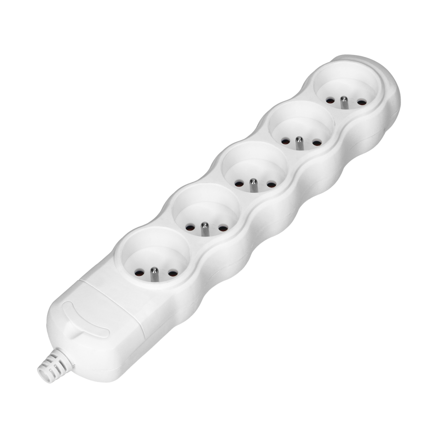 Socket splitter 5x2P+E, white