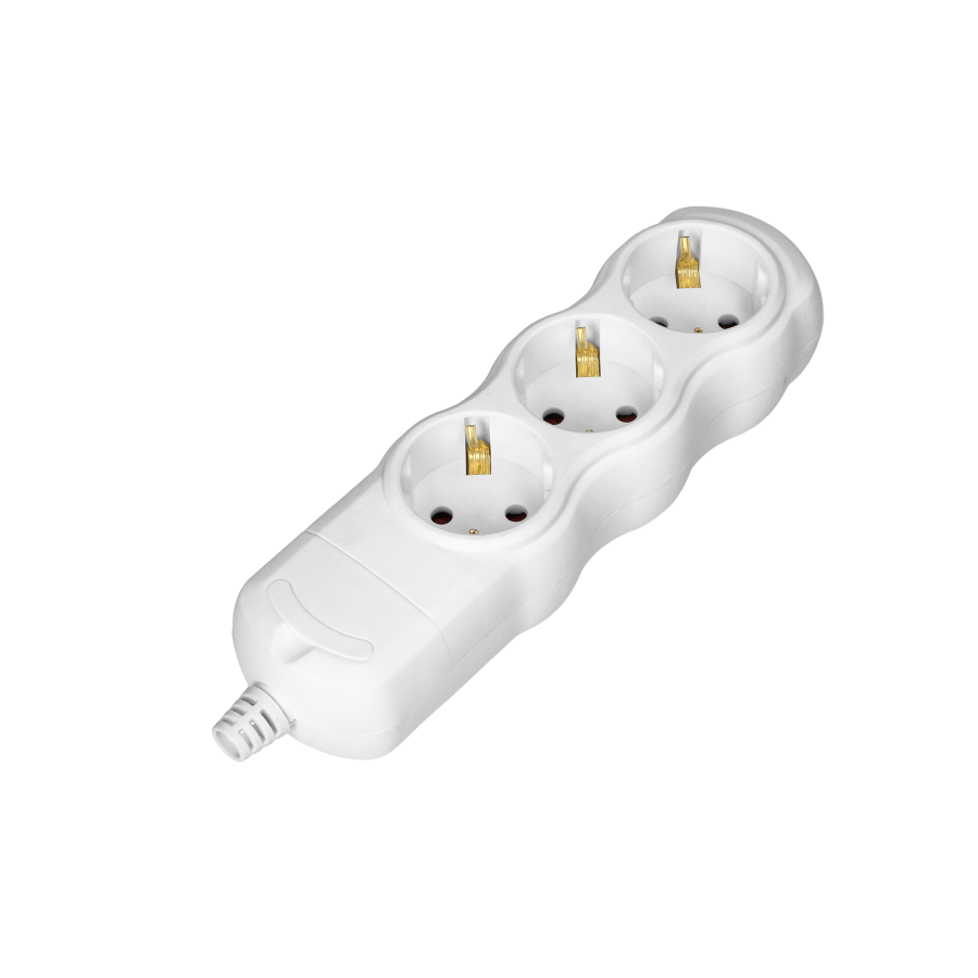 Socket splitter 3x2P+E (Schuko), white