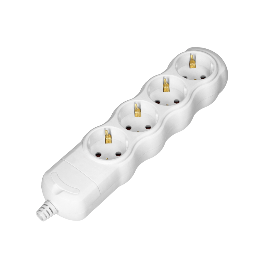 Socket splitter 4x2P+E (Schuko), white