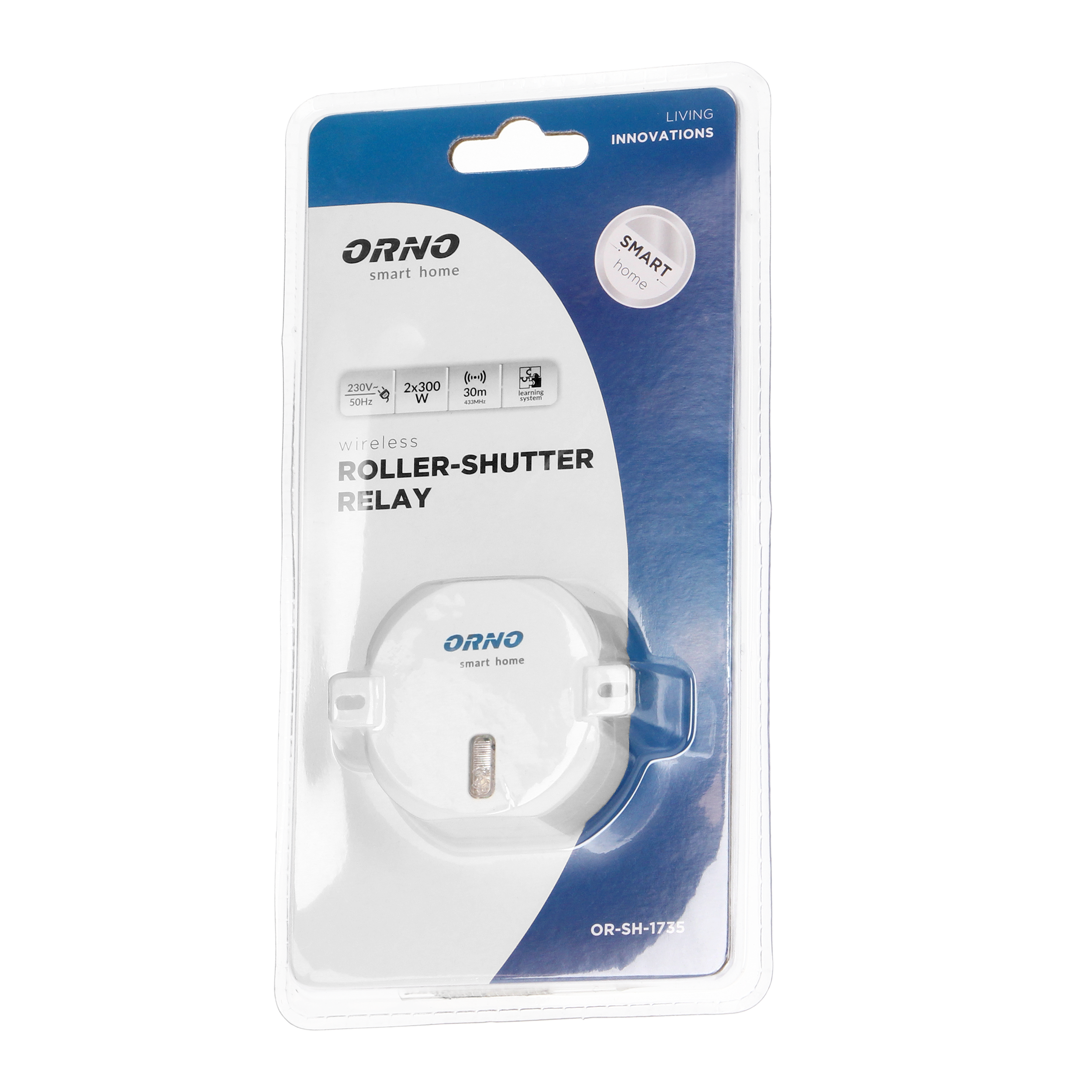 ORNO Smart Motorleistung gesteuert, drahtlos max. Living Rolladen-Relais mit Funkempfänger, POLSKA innovations ORNO Home 300W Unterputz - 